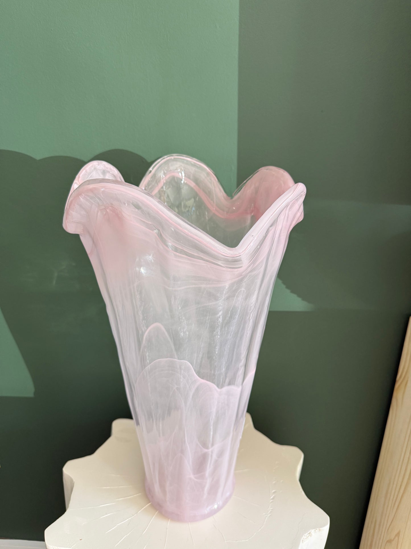 Pink Glass Vase 12 Inch