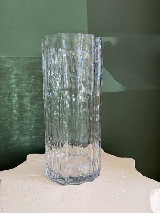 Textured Glass Vase 12 Inch