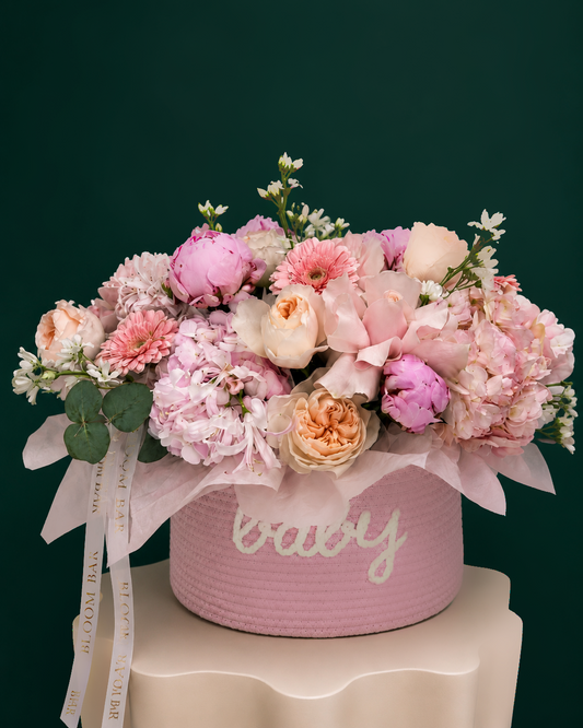 Pink Petal Baby Basket