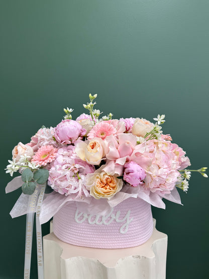 Pink Petal Baby Basket