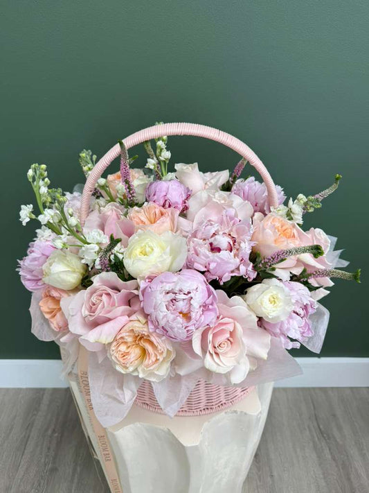 Peony Dream Garden Basket