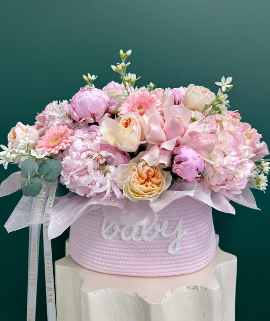 Pink Petal Baby Basket